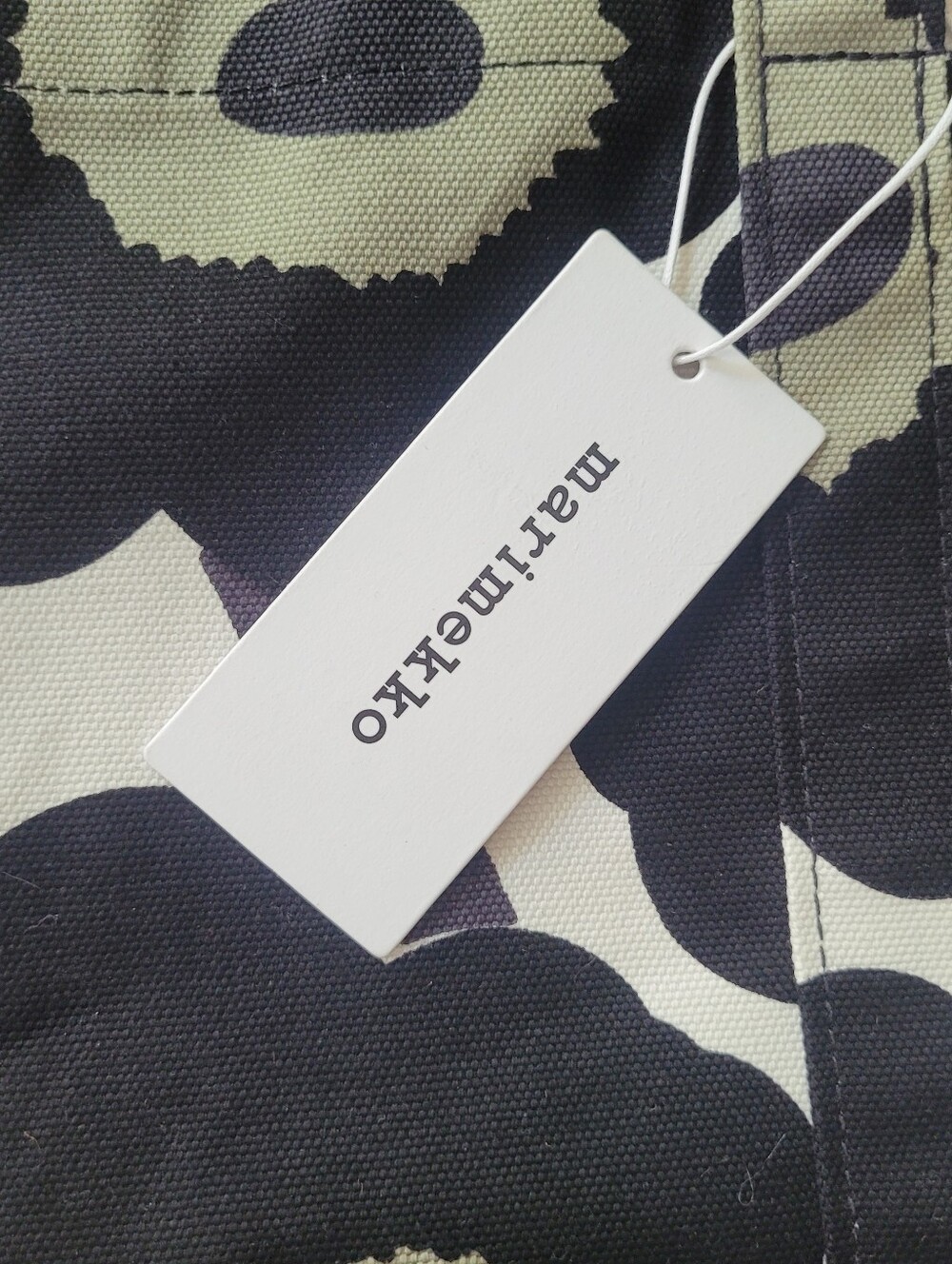 Marimekko Peruskassi Pieni Unikko Totebag Handbag Black NWT - Picture 3 of 7